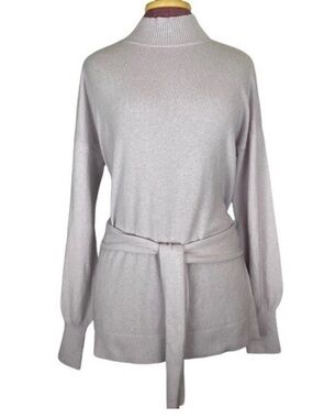Club Monaco Women's Cashmere Sweater Tie Waist Lavender Size S